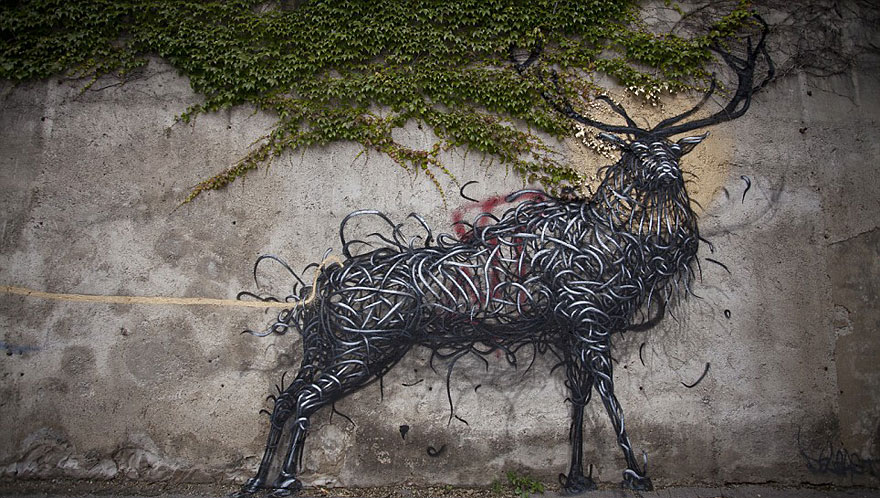 Never seen before street art by Traveling Chinese Artist DALeast